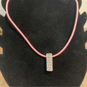 ATI PINK CORD WITH CZ PENDANT